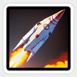 Space Rocket Launch Sticker